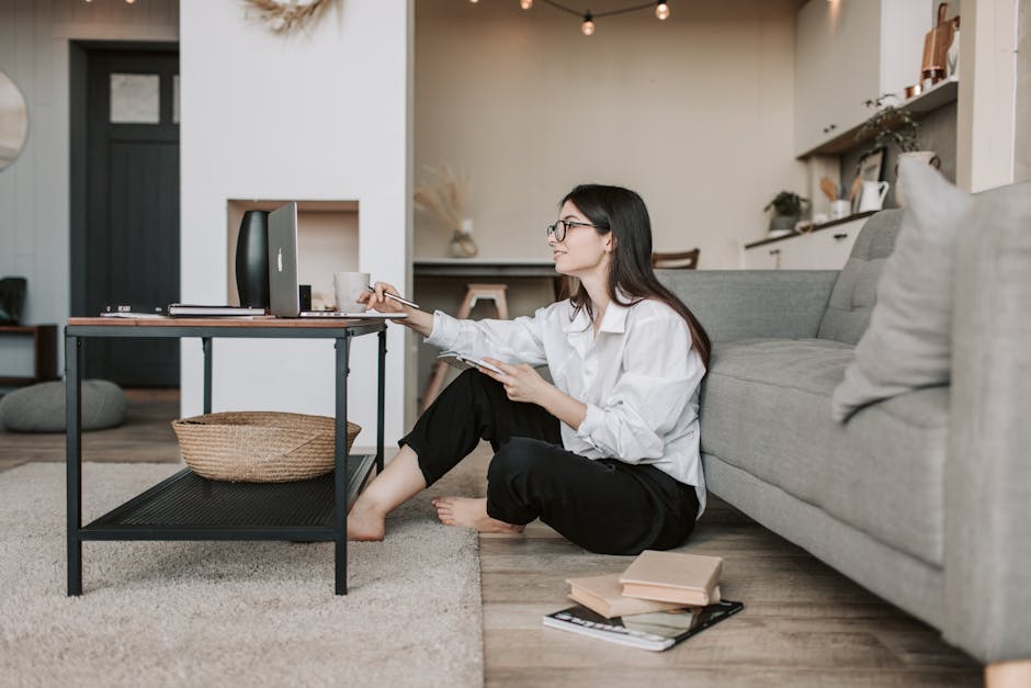 An e-commerce entrepreneur managing their online store from a home office