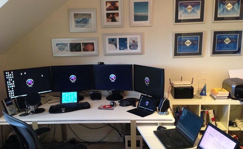 An ergonomic and well-organized home office setup for remote data entry work